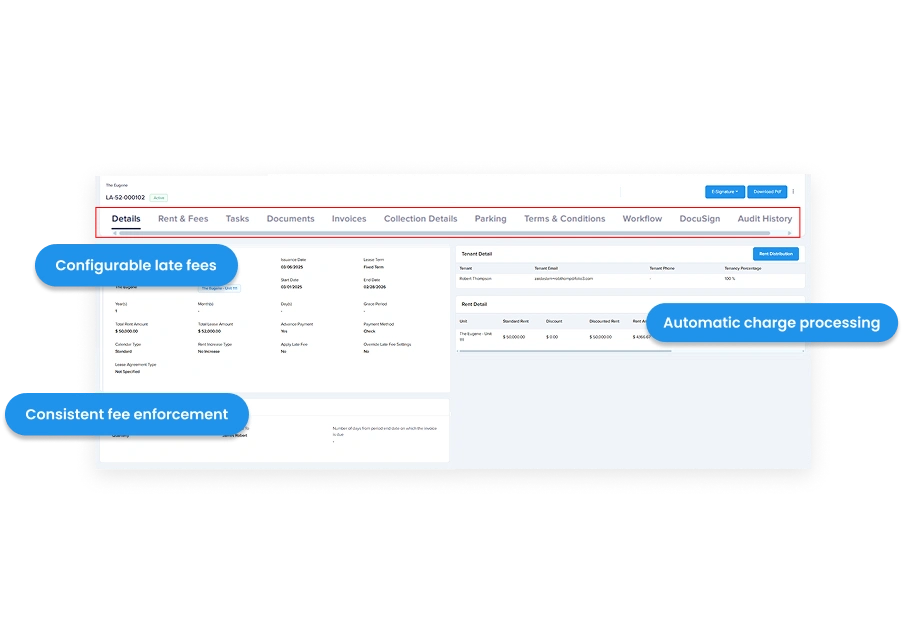 Automated late payment charges