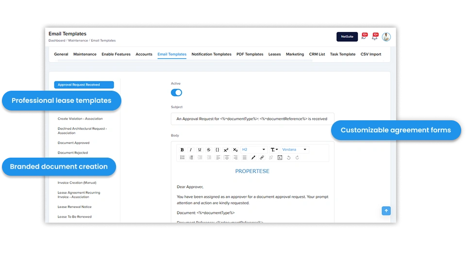 Lease agreement templates