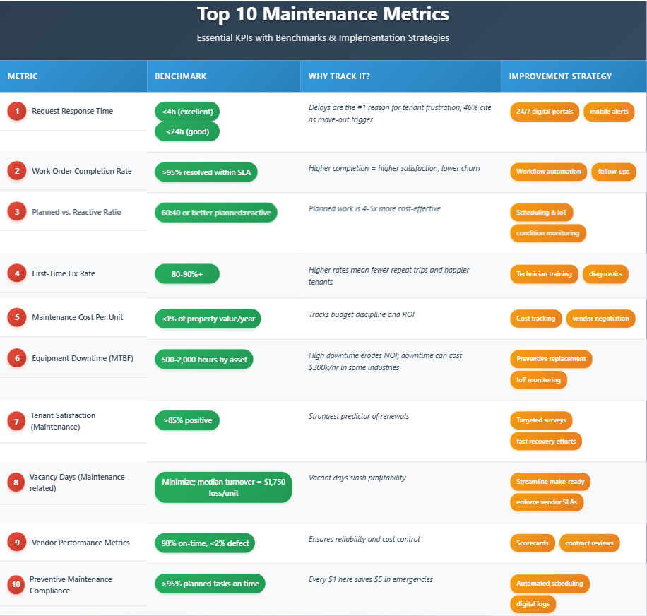 top property maintenance metrics